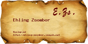 Ehling Zsombor névjegykártya